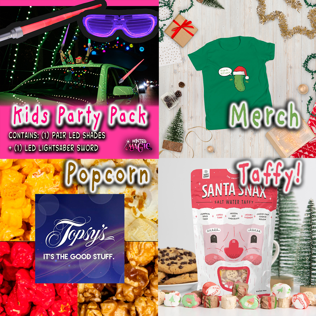 Merch Comp 2024 2024 Merchandise Kids LED Party Park Topsys Popcorn Taffy